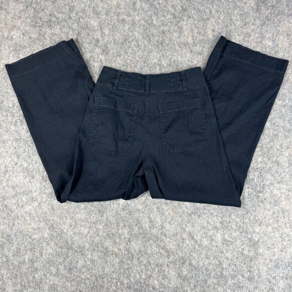 Maeve The Colette Pants Size 25 Black Cropped Linen Blend Wide Leg Cropped - Picture 10 of 11